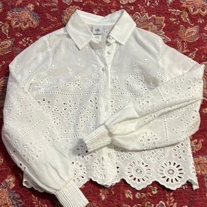 CAbi Eyelet Blouse Size XS
